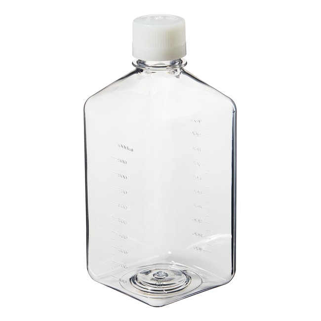 Thermo Scientific™ Nalgene™ Square PET Media Bottles with Closure: Sterile, Shrink-Wrapped Trays <img src=